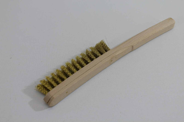 Drahtbürste 2-reihig, 29 cm, Messingdraht gewellt